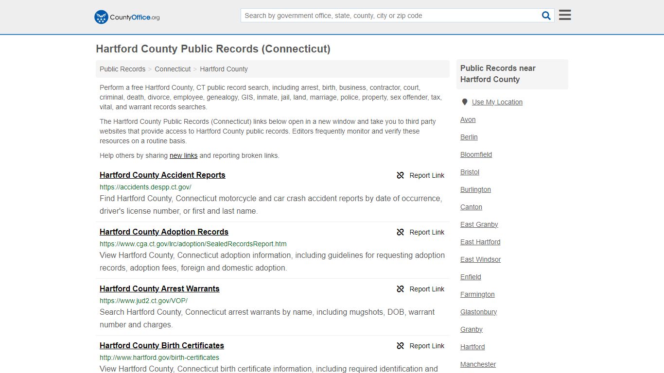 Hartford County Public Records (Connecticut) - County Office